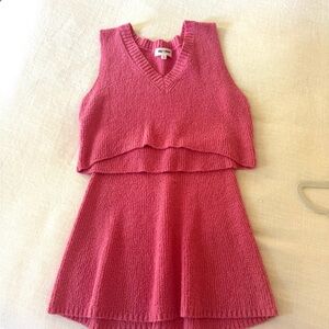 Pink mini skirt and sleeveless top set